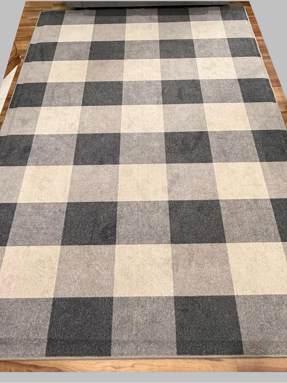 Ruggable Buffalo PlaidArea Rug Black & Cream/White Tufted Cover 6’ x 9’ 6x9